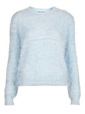 baby blue fuzzy sweater