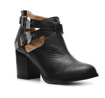 DSW Black Bootie With Silver Buckles