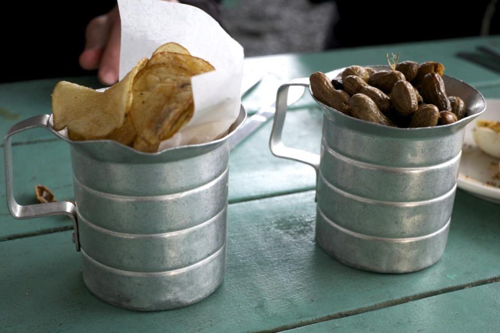 Chips and Boiled Peanuts at Fremont Diner