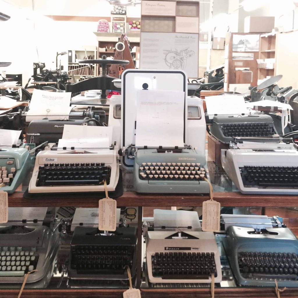 Typewriters at Letter Press Shop Portland