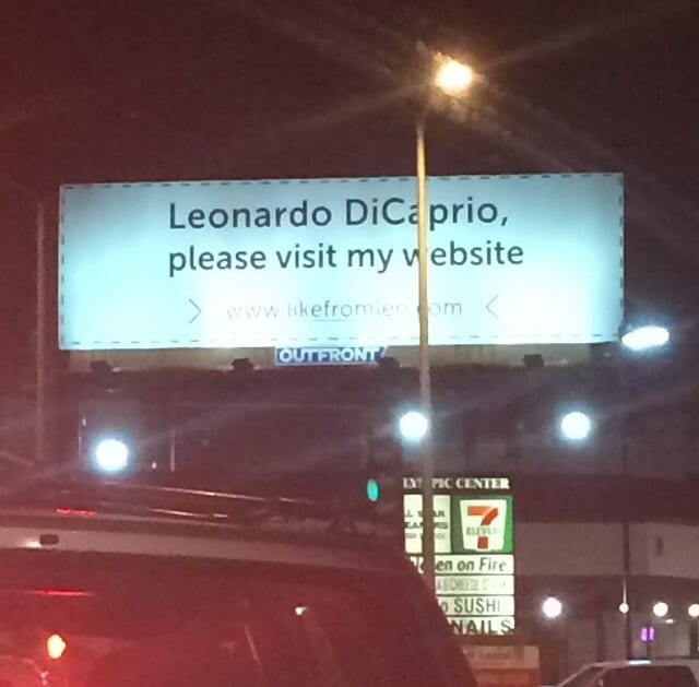 Only In LA: Leo DiCaprio Billboard 