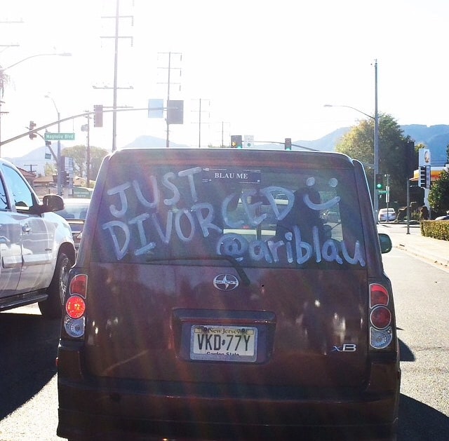 Only In LA: "Just Divorced" car
