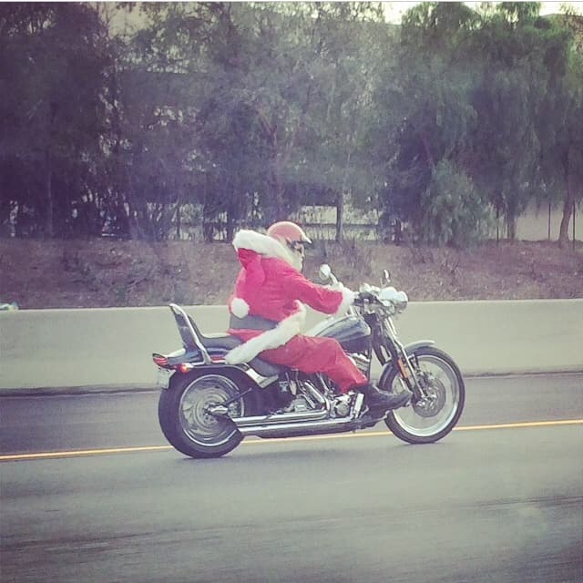 Only In LA: Santa On A Motorcycle