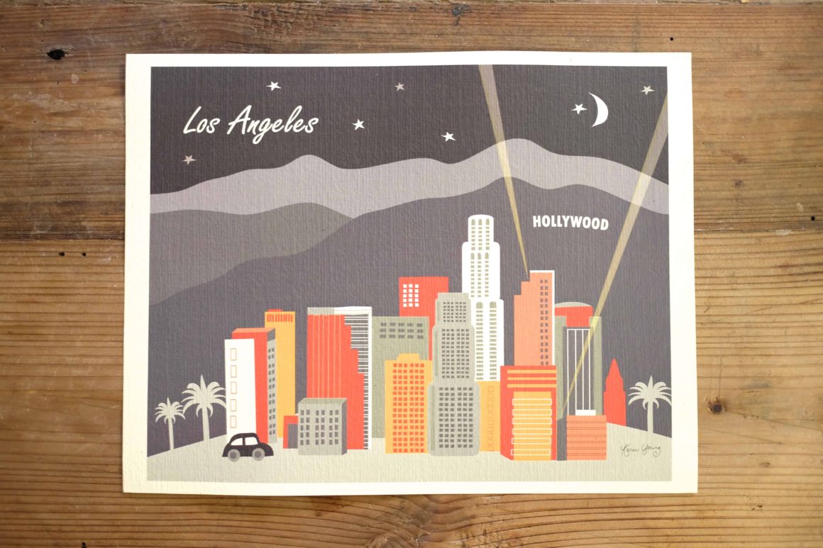 Loose Petals Retro “Los Angeles At Night” Print