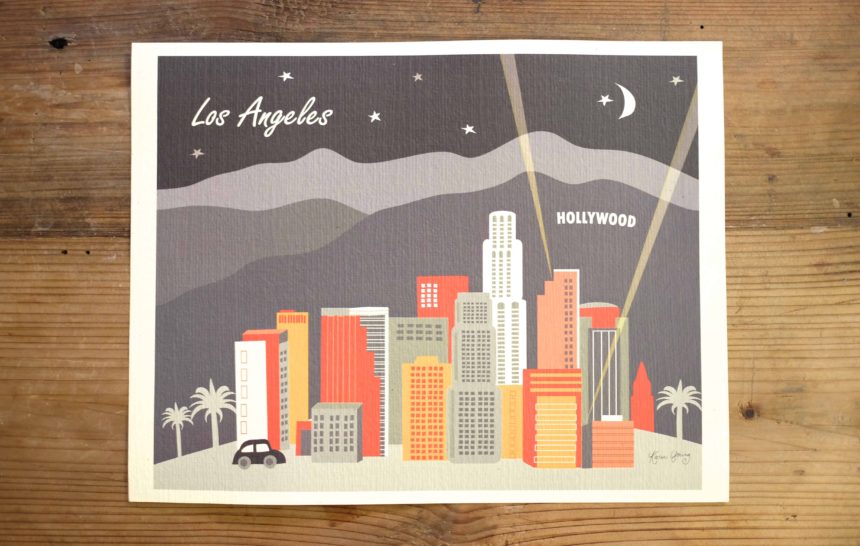 Loose Petals Retro “Los Angeles At Night” Print