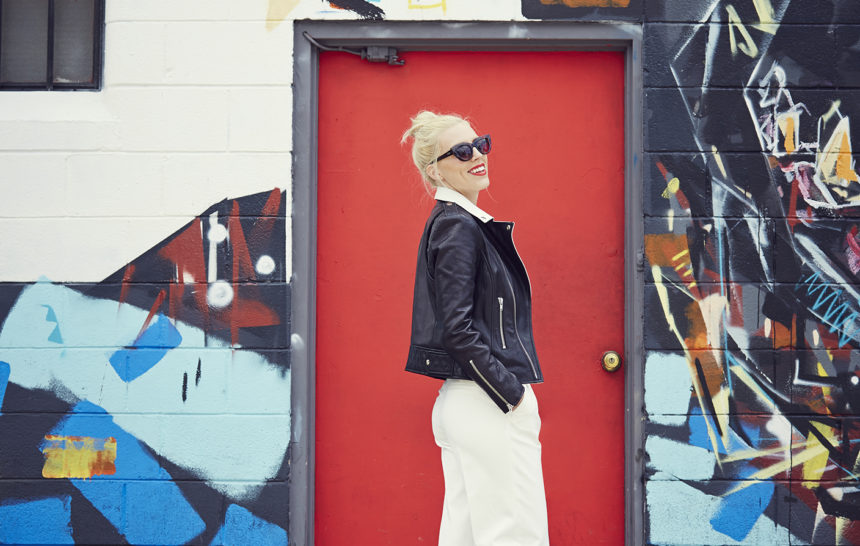 White Culottes + A Black & White Leather Jacket