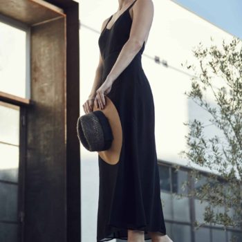 A Little Black Slip Dress + Sandals For the Fall Transition