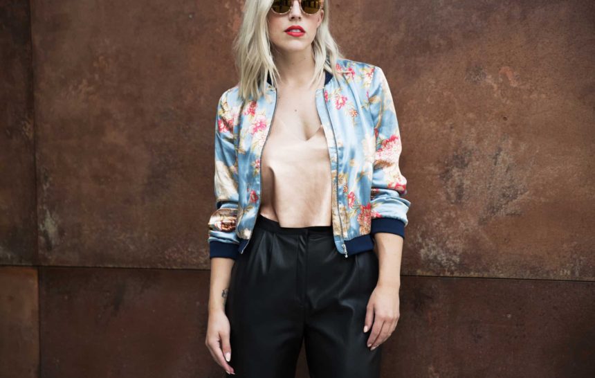 SILK SATEEN BOMBER STATUS