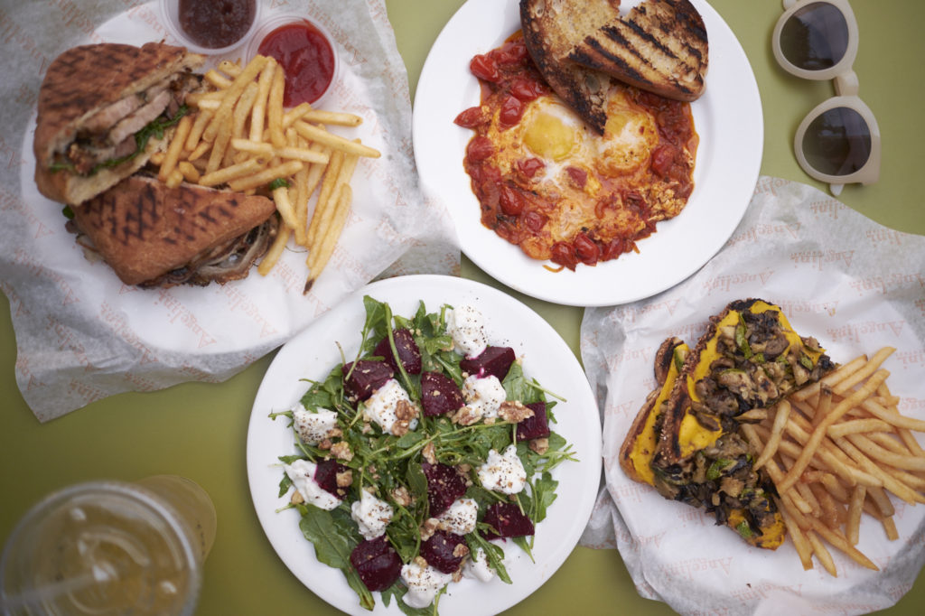 top view of food from new places try this week in LA