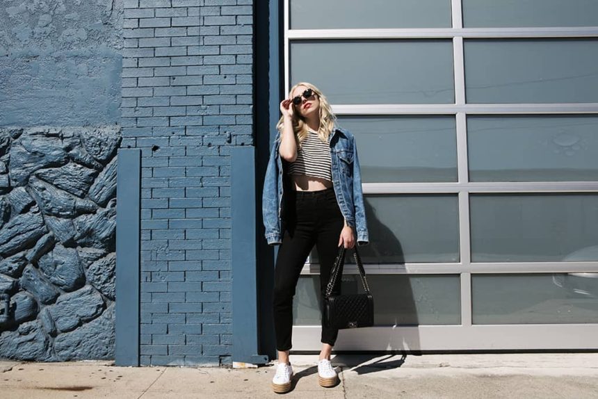denim platform sneakers
