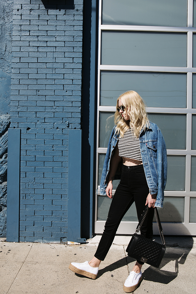 denim platform sneakers